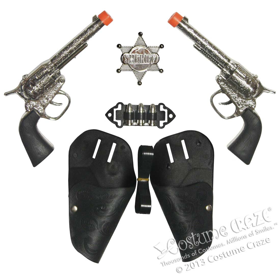 Cowboy and Bandit Play Set 6 PCS Kids Toy Guns Costume Props 