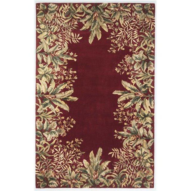 HomeRoots 353563 2 Pi x 3 Pi Tapis de Laine Rubis