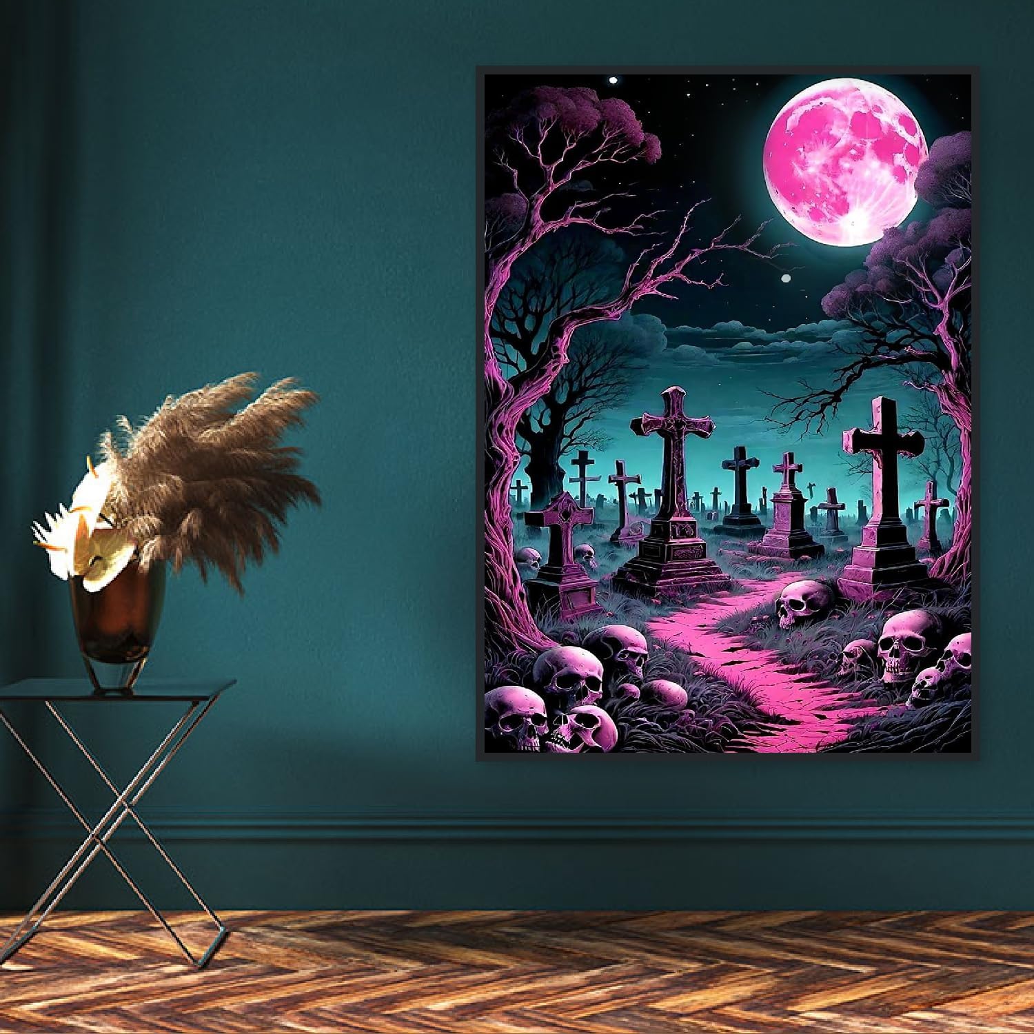 Diamond Painting Kits for Adults - Halloween Diamond Art Kits for Adults Beginner, Skullhead DIY Full Drill Diamond Dots Paintings with Diamonds 5D Gem Art and Crafts Home Wall Decor 12x16inch