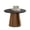 Black+Wood (23.6"), variant on GZXS 23.6" Round Coffee Table with Woodgrain Veneer Top & Pedestal Base, Small Circle Accent Table for Living Room, Black Wood