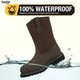thumbnail image 4 of SMILIN Waterproof Steel Toe Boots for Men, Industrial Construction Non-slip Work Safety Shoes,Dark Brown,US size 12, 4 of 11