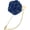 Navy Blue, variant on Rose Brooch Pin Cloth Flower with Gold Leaf Brooch, Lapel for Men Wedding Accessories/Suit Tuxedo Corsage Party