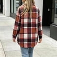 thumbnail image 7 of Womens Winter Plaid Midi Coats Fuzzy Lined Stand Up Collar Long Sleeve Button Down Coat Fashion Casual Warm Outerwear Multicolor 04 XXL, 7 of 7