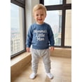 thumbnail image 6 of BemeyourBBs Toddler Baby Boy Fall Winter Clothes Infant Baby Boys Outfits Mommy's Little Prince Letters Crown Printed Long Sleeve Crewneck Sweatshirt Elastic Waist Jogger Pants Set, 6 of 9