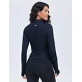 thumbnail image 5 of Pinspark Slim Fit Workout Athletic Jackets for Woman Thumb Holes Running Track Jacket Long Sleeve Gym Fitness Golf Tops with Zip Pockets, 5 of 8