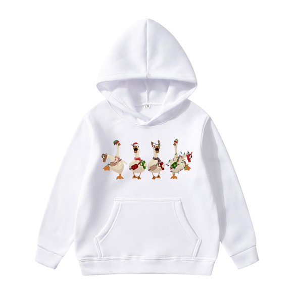 Little Kid Sweatshirts with Pockets for Teen Girls Kids Hoodie Blanket Cute Teen Long Sleeve Tops Zipper Hoodie Women Jacket Zip Christmas Children's Fashion Hooded Pullover Casual Win White 3-4 Years