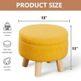 thumbnail image 3 of Tcbosik Upholstered Ottoman with Tray Lid, 13 inch Teddy Fabric Footrest with Storage, Foot Stool for Living Room, Bedroom, Hallway, Space Saving, Brilliant Yellow, 3 of 6