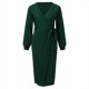 thumbnail image 4 of Gibobby Vestido de fiesta para mujer Elegante y elegante vestido de suéter con cinturón de punto con cuello en V para el otoño invierno de las mujeres(Verde,XL), 4 of 5