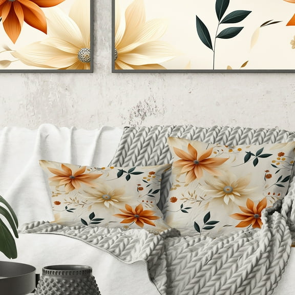 Designart "Terracotta Mandala III" Floral Printed Throw Pillow