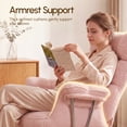 thumbnail image 3 of Ultifit Teddy Fleece Office Chair,Criss Cross Chair with Armrests & Wide Seat,Reclining Desk Vanity Chair with Thick Pad & Footrest for Adults,Pink, 3 of 8