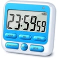 thumbnail image 2 of Kitchen Timer, Digital Kitchen Timer with Mute/Loud Alarm Switch ON/Off Switch, Large LCD Display Magnetic Count Up and Count Down for Kids Teachers Cooking(Blue), 2 of 8