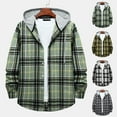 thumbnail image 4 of Ccpelsie Chemise en Flanelle pour Homme à Carreaux, Chandail à Capuchon d'Automne Décontracté à Boutons, Vestes Chemise à Manches Longues Stylées à Capuche avec Poches (A-AG,L), 4 of 9