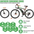 thumbnail image 5 of ANCHEER Electric Bike for Adults ,26" 500W Electric Mountain Bike, Commuter Ebike with 48V 7.8Ah Battery UL2849 Certified, Max 19.8Mph，Lockable Suspension Fork, 7-Speed Ebikes, 5 of 6
