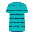 thumbnail image 3 of XIAfhje Womens Summer Tops Short Sleeve Square Neck Oversize Tshirts Pleated T Shirts Loose Casual Blouse Gradient Color Print/Stripe Print Tee, 3 of 4