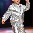 thumbnail image 2 of Dakiuu Boys Girls Bomber Jacket Stand Collar Zip Front Long Sleeve, 2 of 8
