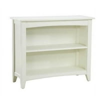 Alaterre Furniture Shaker Cottage Bookcase, Office Storage Organizer with Two Fixed Shelves, Ideal for Home or Office, Ivory