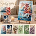 thumbnail image 2 of Floral Wall Decor 3D Textured Painting Pearl Embellished Art Adult Craft Gift Mother's Day Gift Elegant Floral Craft Wall Hanging Art, 2 of 6