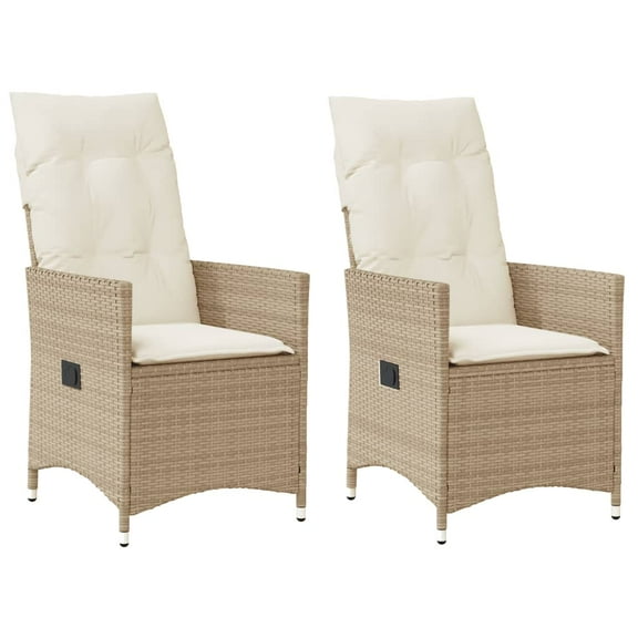 vidaXL Reclining Garden Chair Set of 2 Beige