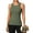 Army Green, variant on Ribbed Workout Tank Tops for Women Seamless Full Length Athletic Camisole with Built in Bra