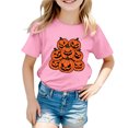 thumbnail image 5 of NIEWTR Kid's Short Sleeved Halloween Bow Print T Shirt For Boys and Girls Fall Tee Dailywear Halloween T-Shirt,, 5 of 6
