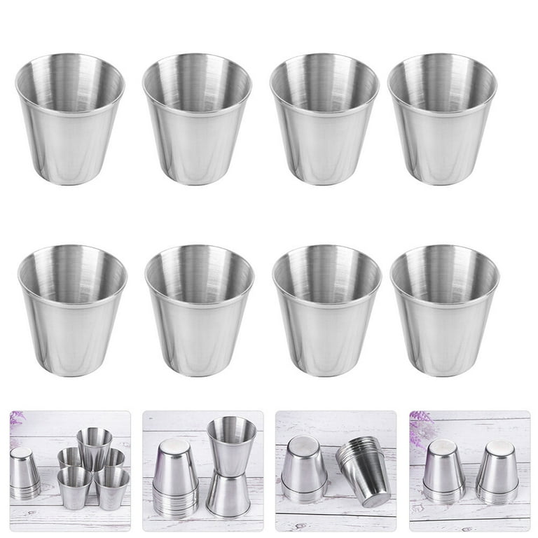 6Pcs liquor metal shooters stainless steel pint cups metal shot glasses Soy