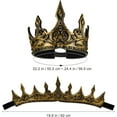 thumbnail image 2 of Ljia Halloween Costumes Regal King Crown Vintage Royal King Crown Headband Cosplay Crown Prop Costumes Headdress Party Favors (Random Pattern) A605, 2 of 7