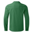 thumbnail image 4 of fvwitlyh Shirts Men's Chambray Pintuck Short Sleeve Button-Down Shirt Green 5X-Large, 4 of 5