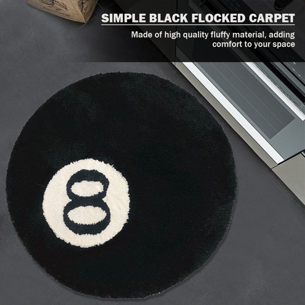 Alfombra redonda con acento de 8 bolas, suave, antideslizante, para decoración de sala de estar