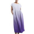 thumbnail image 2 of BONIXOOM Maxi Dresses for Women 2024 Love Casual Crew Neck Tab Sleeveless Pullover Maxi Printed Purple Dresses, 2 of 5