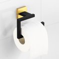 thumbnail image 4 of Matte Black Gold Bathroom Accessories Set Wall Towel Holder Roll Paper Holder Towel Ring Robe Hook Stainless Steel Hardware Set, 4 of 5