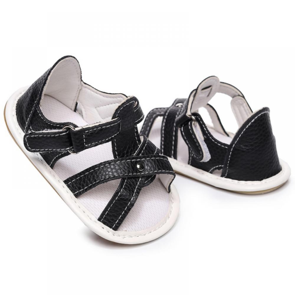 Infant Baby Girl Boy Sandals Summer Shoes,Outdoor First Walker Toddler Girls Shoes Beach Shoes,Toddler PU Cross Strap Anit-slip Soft Sole Flats Prewalker Crib Shoes for Baby Girls Boy 0-24Month - image 3 of 7