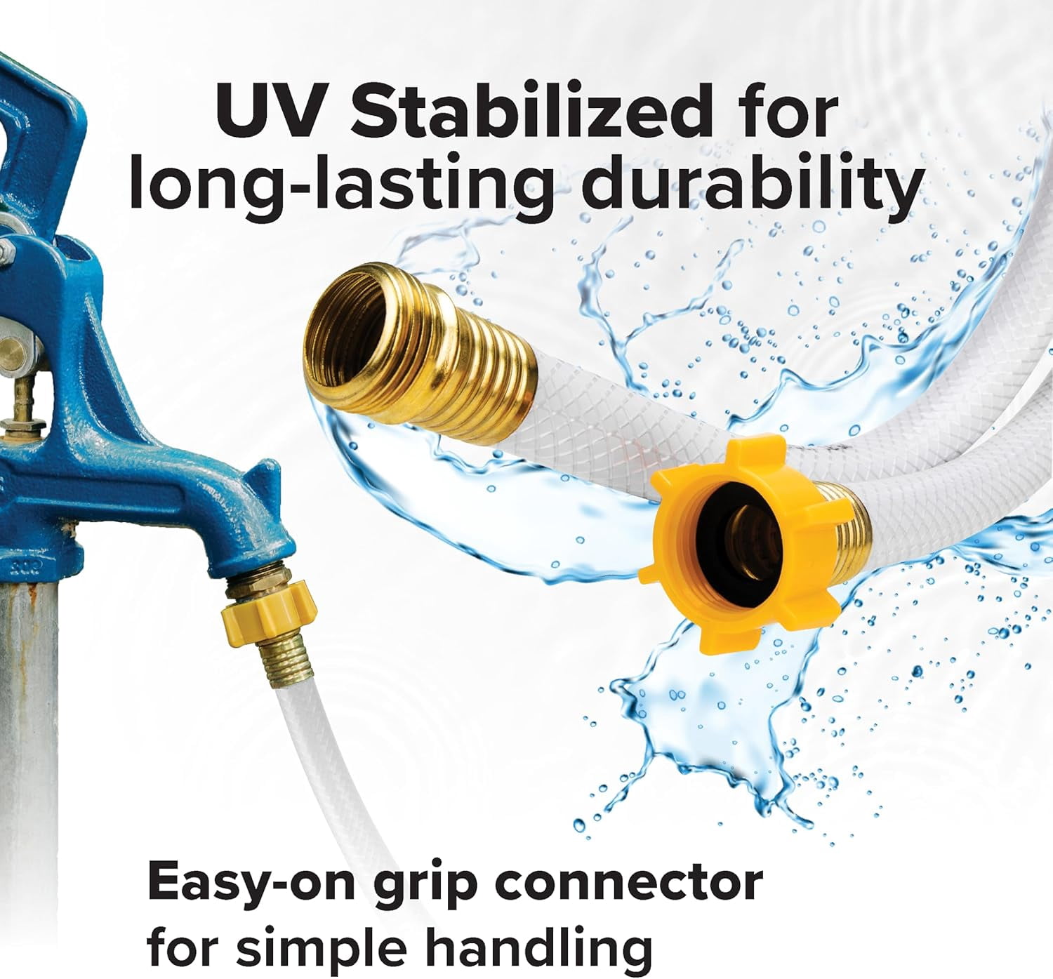 TastePURE 25-Ft Water Hose - Lead-, , Phthalate- RV Drinking Water Hose with -Hatch Reinforcement