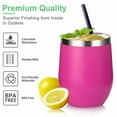 thumbnail image 2 of Coffee Cup - 12 oz Stainless Steel Travel Mug Coffee Mug - Double Wall Vacuum Insulated Tumbler with lid Fit for Coffee, Wine, Cocktails, Ice Cream, 2 of 7