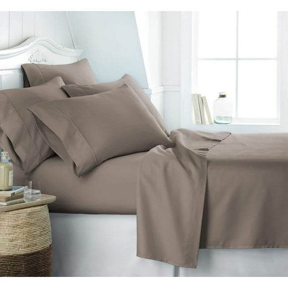Becky Cameron Soft Comfort Resort Quality 6 Piece Bed Sheet Set - Twin XL - Taupe