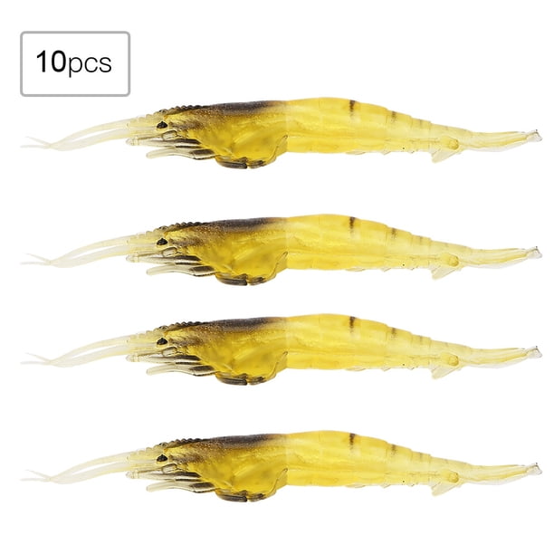 10 unids/lote de Señuelos de Pesca de camarón realistas y suaves de plástico, accesorios para aparejos de cebo Artificial