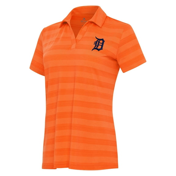 Women's Antigua Orange Detroit Tigers Patch Tunnel Polo