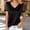 Black, variant on Women Shirts Solid Mesh Rhinestone Draped Neckline Puff Short Sleeve T Shirt Elegant Casual Blouse Top for Women Daily Wear, Size XXL