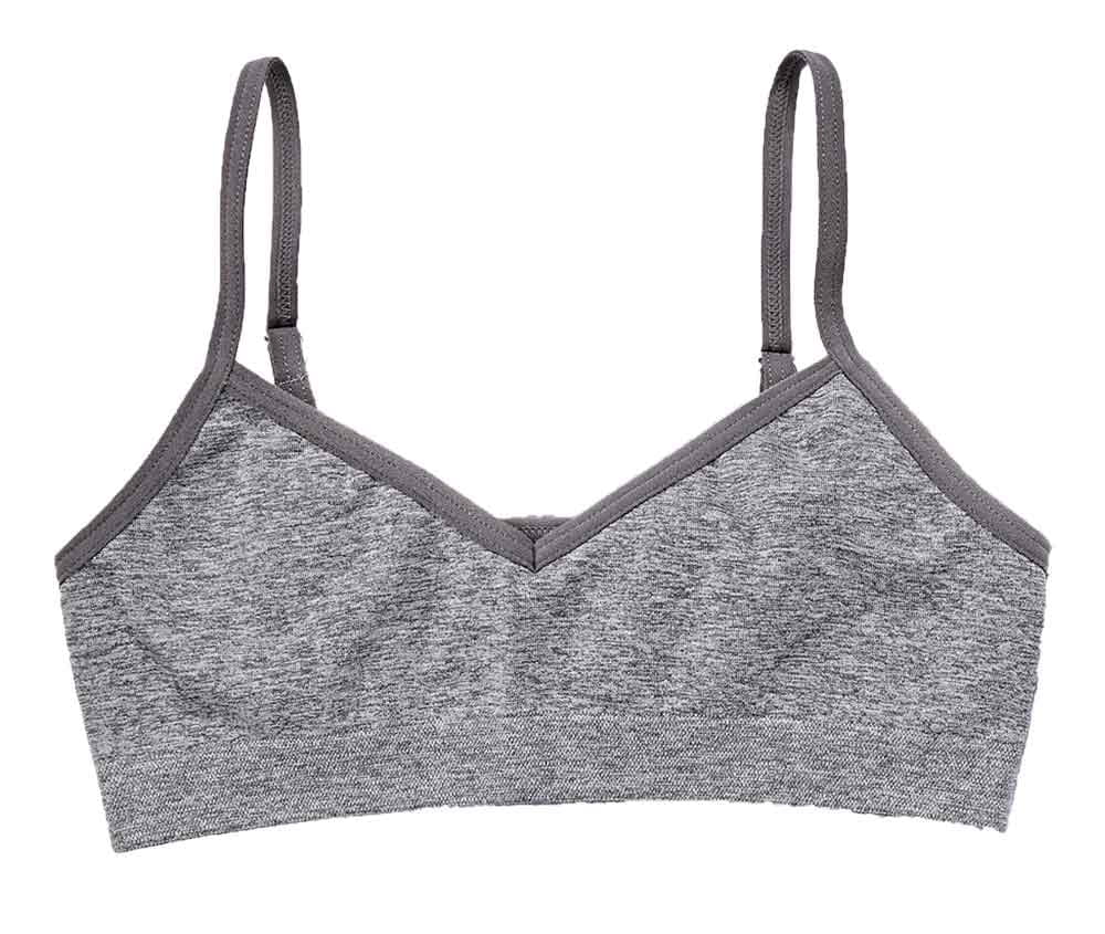 Maidenform Girls Seamless Crop Bras Heather Grey Small - Walmart.com