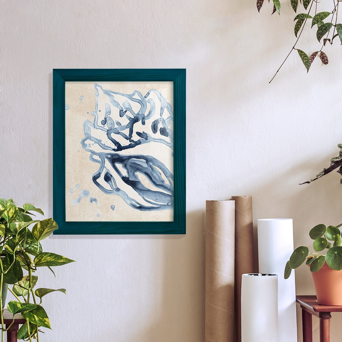 Water Shells II - Framed Print w/glass - Ocean Blue