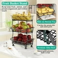 3Tier Fruit Vegetable Basket for Kitchen, Rolling Pantry Snack