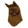 thumbnail image 3 of Sombrero de cabeza de lobo husky, sombrero de cabeza de animal, accesorio ligero para Halloween, gorra de cosplay Marrón, 3 of 9