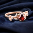 thumbnail image 2 of Vintage Garnet Leaf Branch Ring Women Diamond Wedding Ring Nature Inspired Gift Jewelry Yellow Gold Ring For Her January Birthstone Rings, 2 of 2