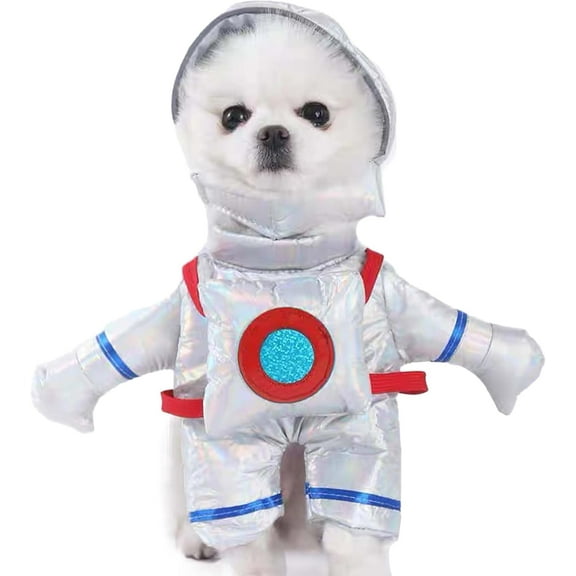 Dog Astronaut Standing Costume with Pet Hat Cat Halloween Christmas Party Costume Outfits Funny Dog Clothes for Chihuahua Bulldog