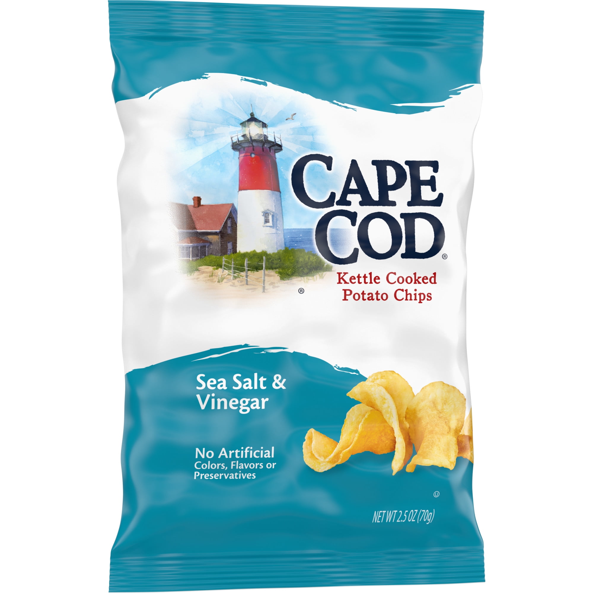 Cape Cod Sea Salt & Vinegar Chips, 2.5 oz Bag