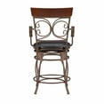 thumbnail image 6 of Powell Beeson Big &amp; Tall 25 in. Swivel Counter Stool - Dark Bronze with Dark Brown Faux Leather, 6 of 10