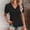 *Black, variant on Women's Floral Embroidered Lace Top, Crochet Eyelet Dressy Feminine Summer Tee, Hollow Out, V-Neck, Short Sleeves, Loose Fit Summer Tops Lace Crochet Crewneck Elegant Work Blouses Red Xl