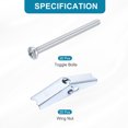 thumbnail image 3 of Uxcell M8 x 100mm Male Thread Spring Loaded Hollow Wall Round Head Toggle Bolt 10pcs, 3 of 5