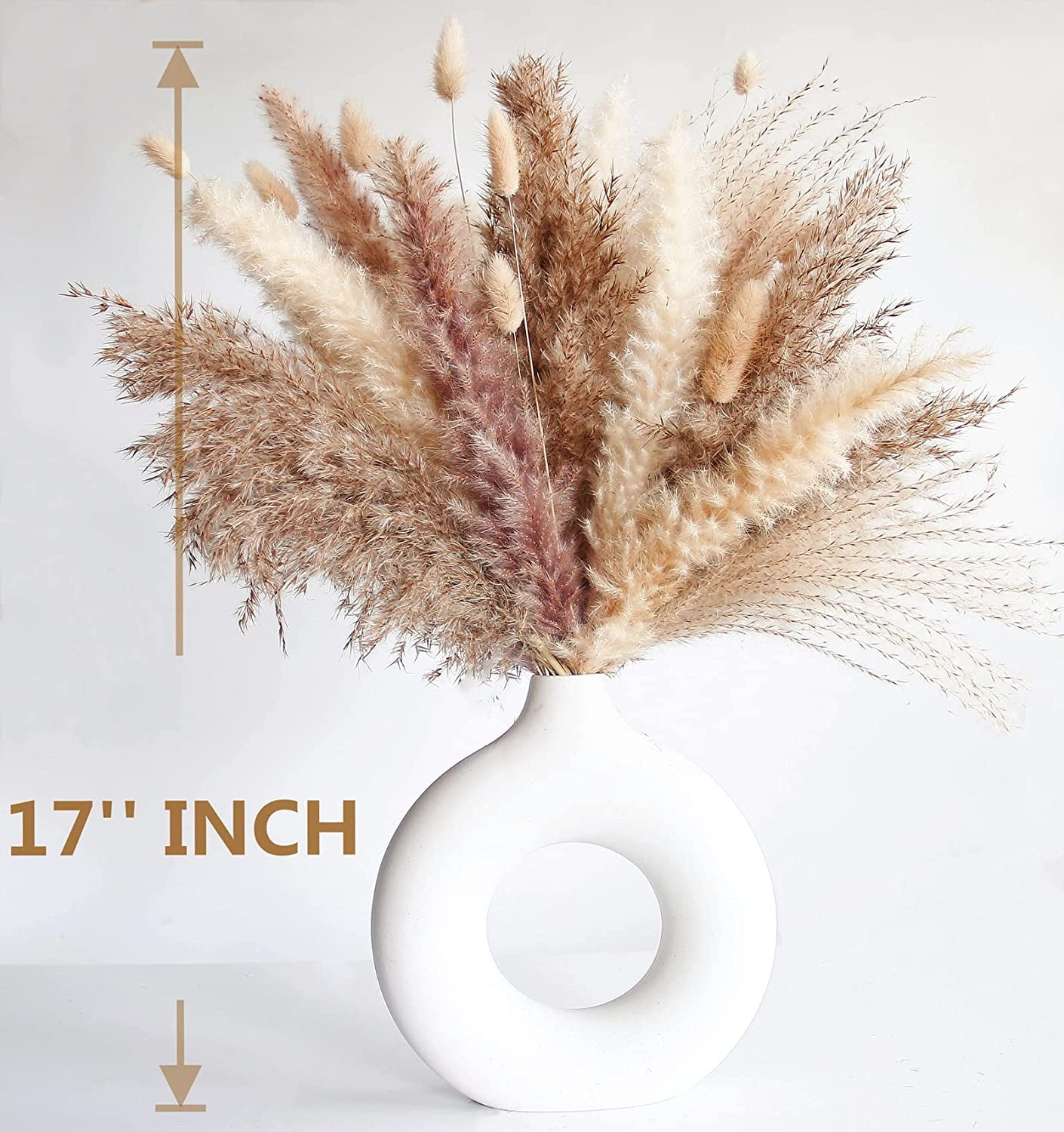 200PCS Dried Flower Bouquet – Pampas Grass, Floral Decor for Home, Wedding, and Boho Style | Perfect for Vases, Fall, Spring, Summer, and Winter Arrangements