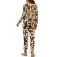 thumbnail image 3 of Yuyamidu Brown Cow Print Pajamas for Ladies Size 2XL Highland Cow Long Sleeve Night Clothes Sunflower Round Neck Sleep Set 2 Packs Women's Pjs for Fall Winter Spring, 3 of 7