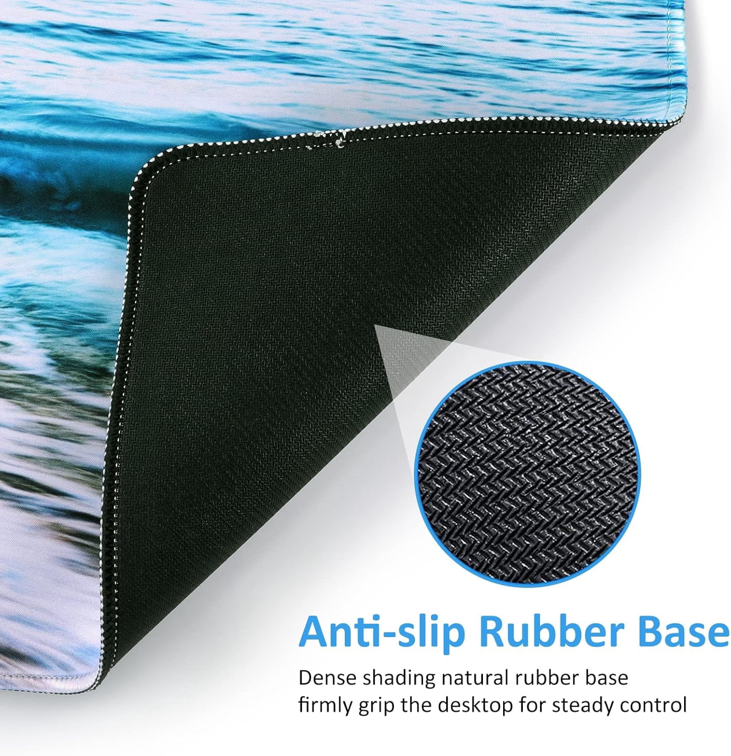 Extended Gaming Mouse Pad (35.4x15.7 in), Large 3mm Non-Slip Rubber Base Mousepad with Stitched Edges, Waterproof Keyboard Mouse Mat Desk Pad for Work, Game, Office, Home - Sun Beach